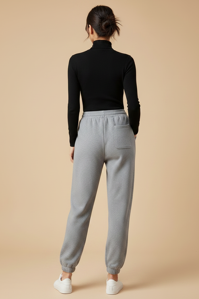 Pantalon Gris Molletonné Ample Confortable Décontracté Femme - vue 2
