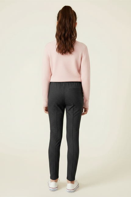 Pantalon Gris Fille Slim Confortable Élastique - Molleton - vue 2