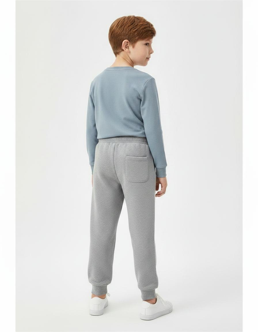 Pantalon Gris Enfant Molletonné Confortable Sport - vue 2