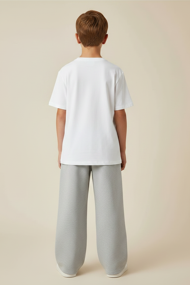 Pantalon Gris Ample Droit Décontracté Enfant - Molleton - vue 2