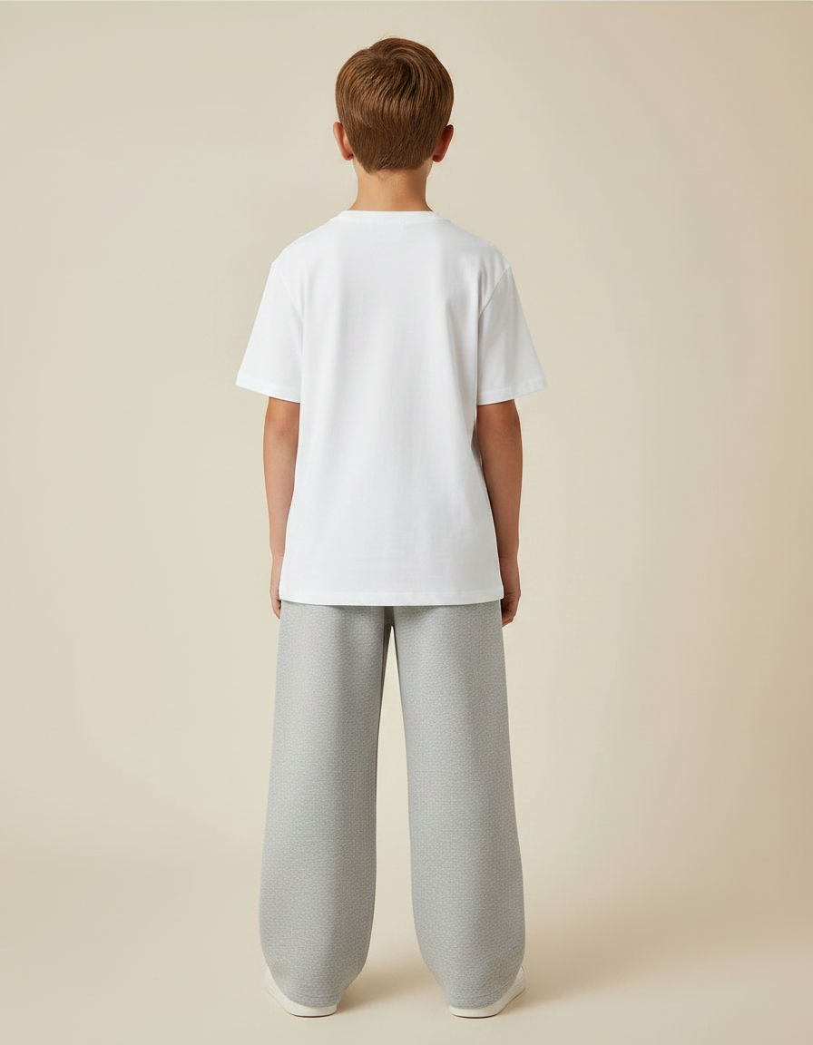 Pantalon Gris Ample Droit Décontracté Enfant - Molleton - vue 2