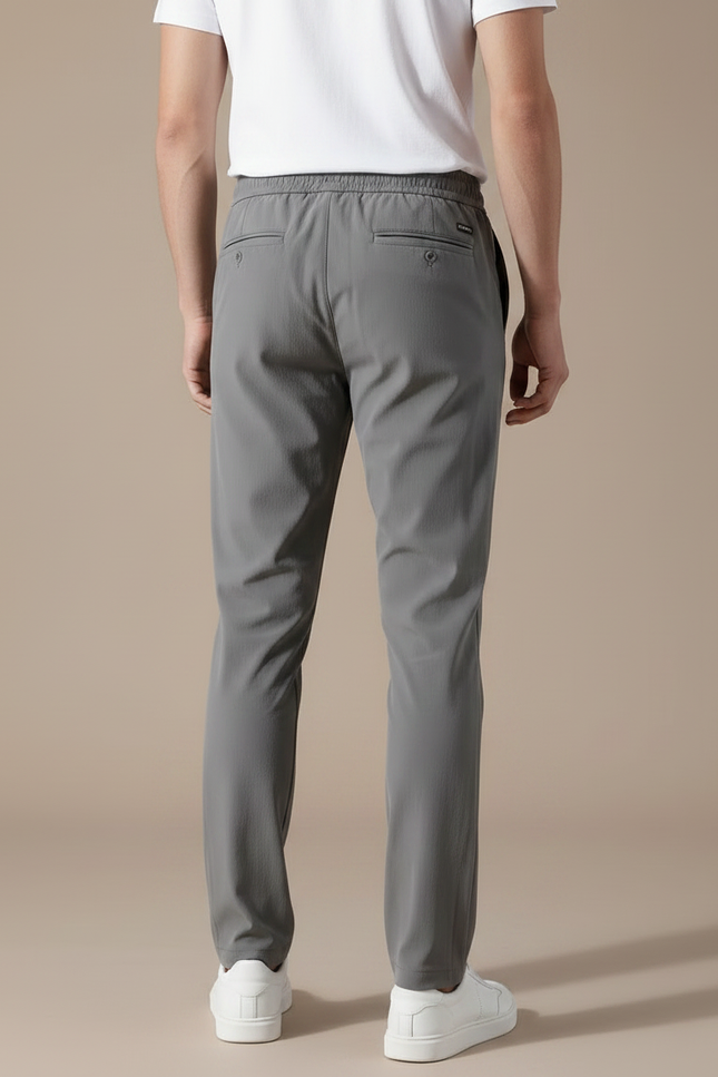 Pantalon Gris Homme Décontracté Sportif Cordon Élastique - Polyester - vue 2