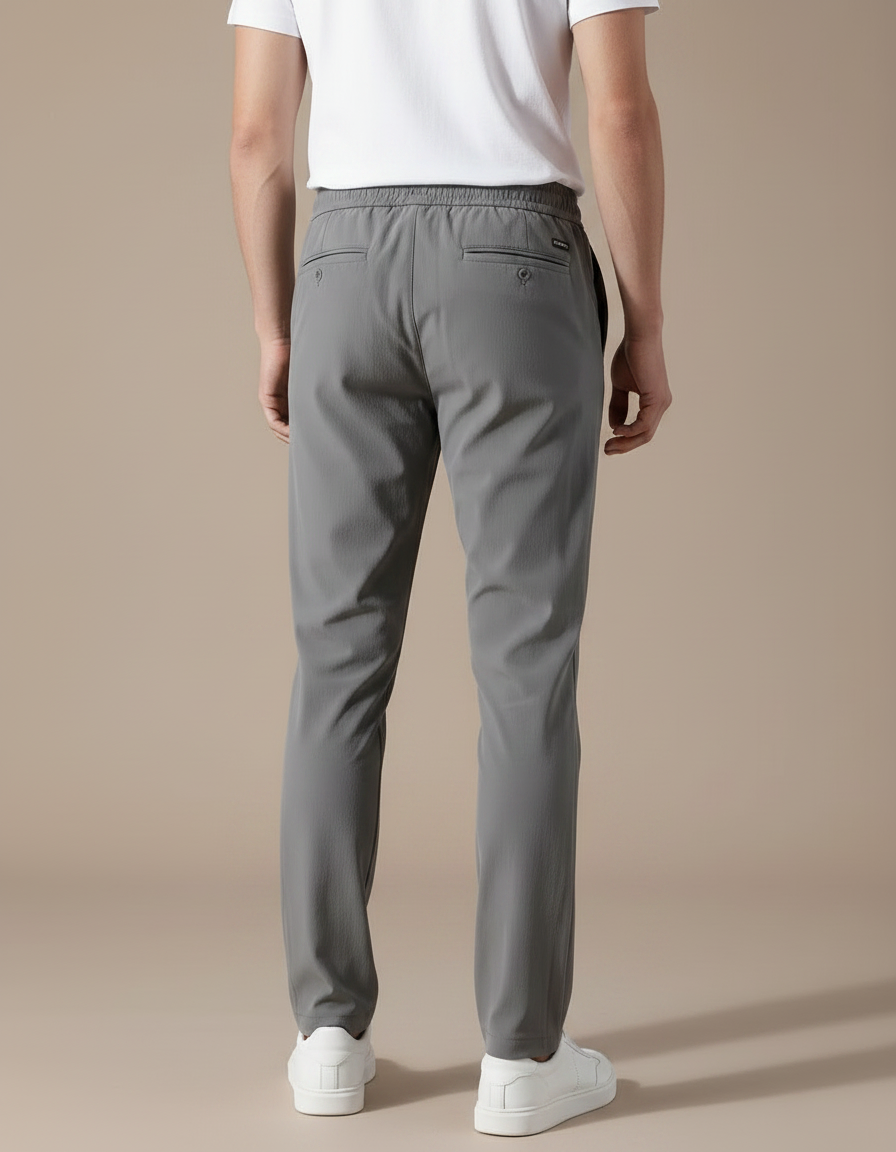 Pantalon Gris Homme Décontracté Sportif Cordon Élastique - Polyester - vue 2