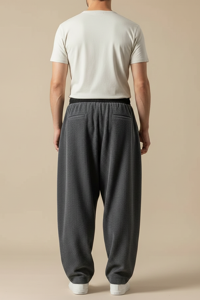 Pantalon Parachute Gris Homme - Cordé - vue 2