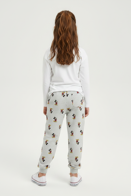 Pantalon Gris Molletonné Imprimé Mickey Enfant - vue 2