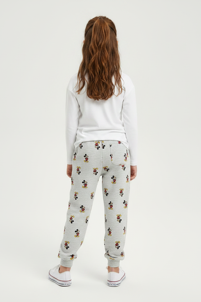 Pantalon Gris Molletonné Imprimé Mickey Enfant - vue 2