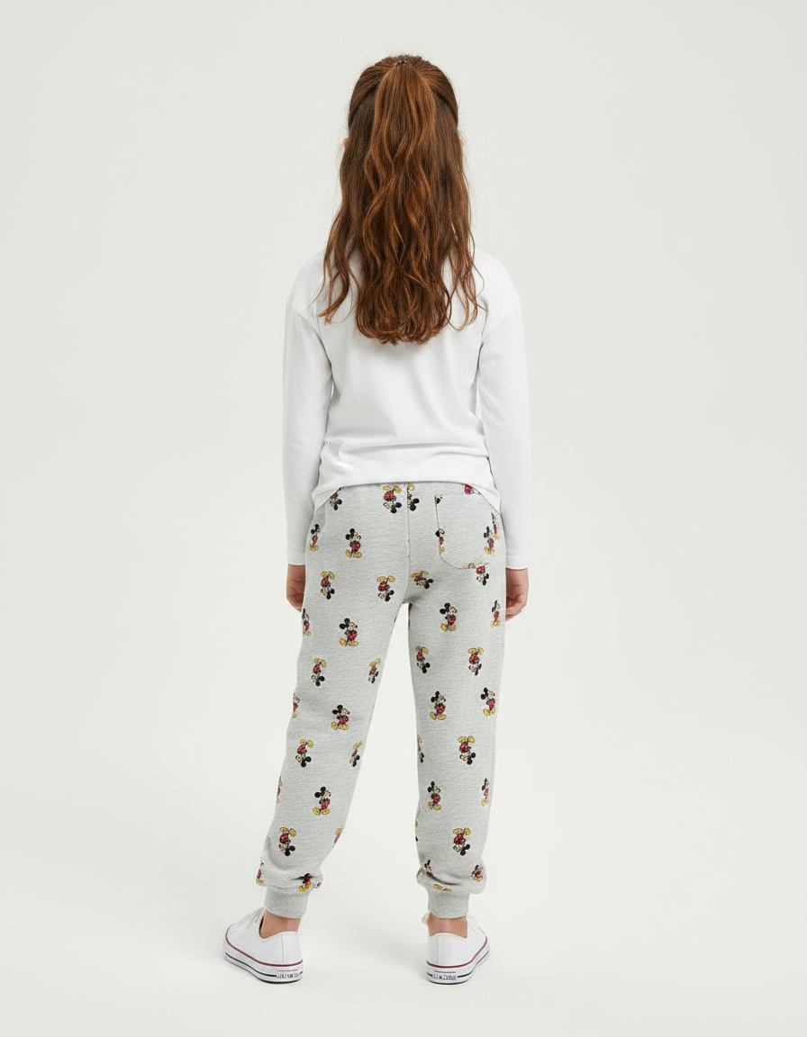 Pantalon Gris Molletonné Imprimé Mickey Enfant - vue 2