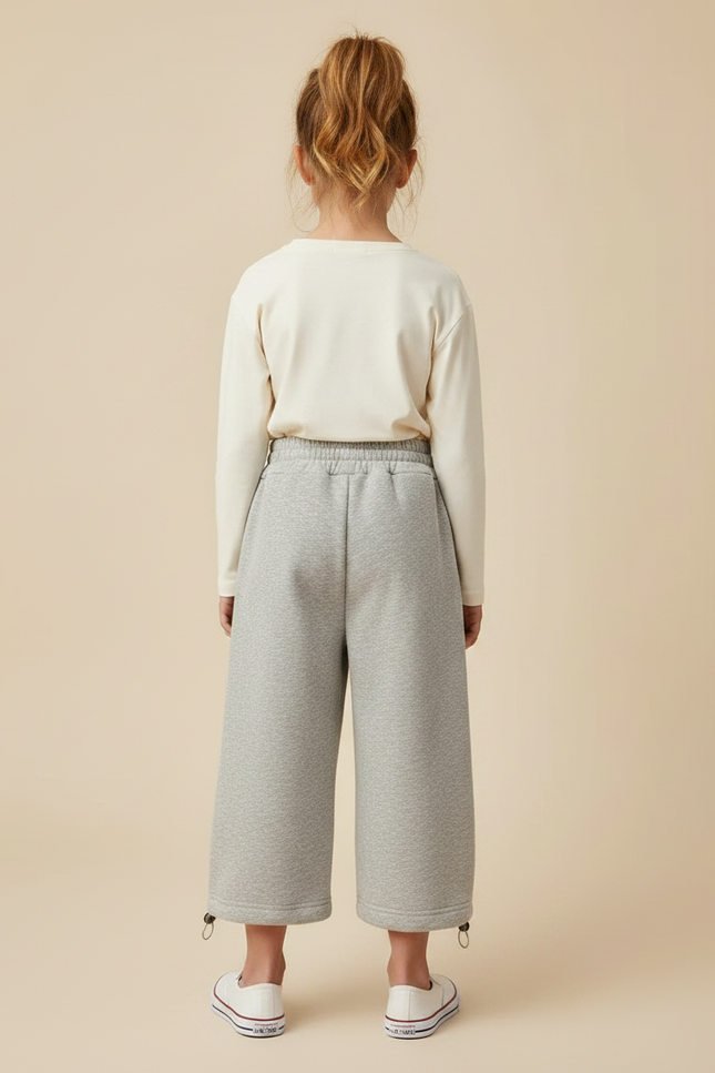Pantalon Gris Large Molletonné Décontracté Enfant - vue 2