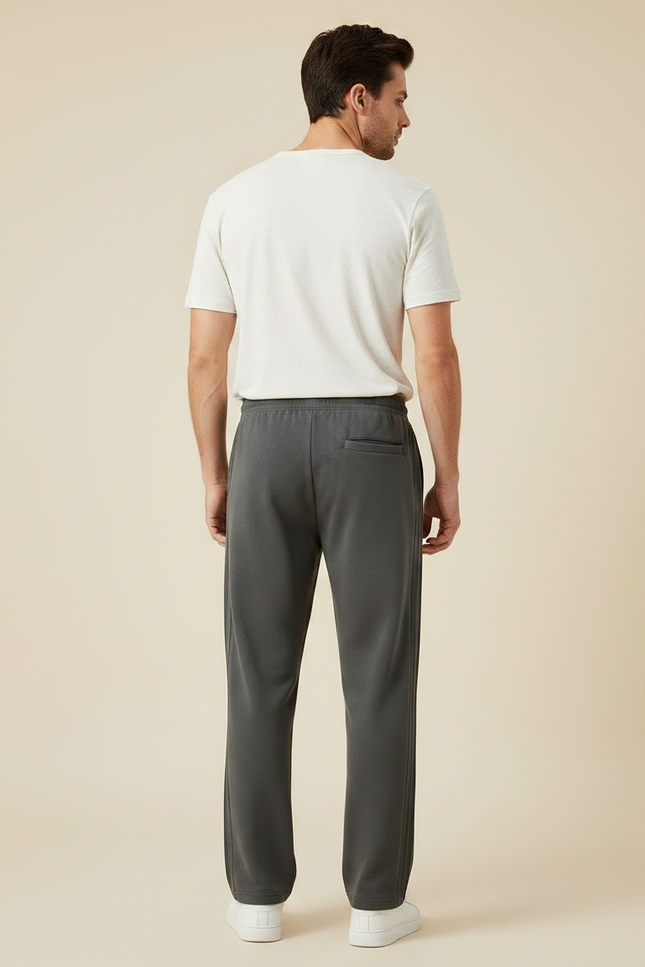 Pantalon Gris Homme Sport Coton Ample Cordon - Molleton - vue 2