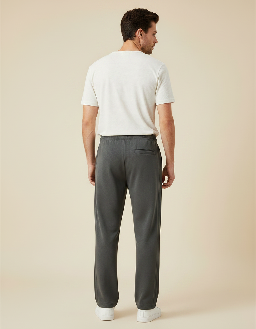 Pantalon Gris Homme Sport Coton Ample Cordon - Molleton - vue 2