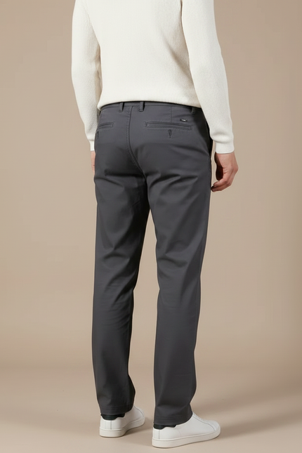 Pantalon Gris Droit Décontracté Coton Homme - vue 2