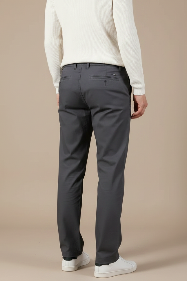 Pantalon Gris Droit Décontracté Coton Homme - vue 2