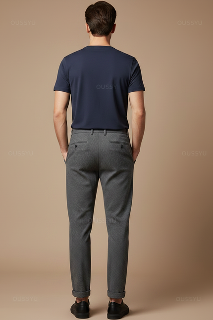 Pantalon Gris Plissé Élégant Décontracté Homme - Laine - vue 2