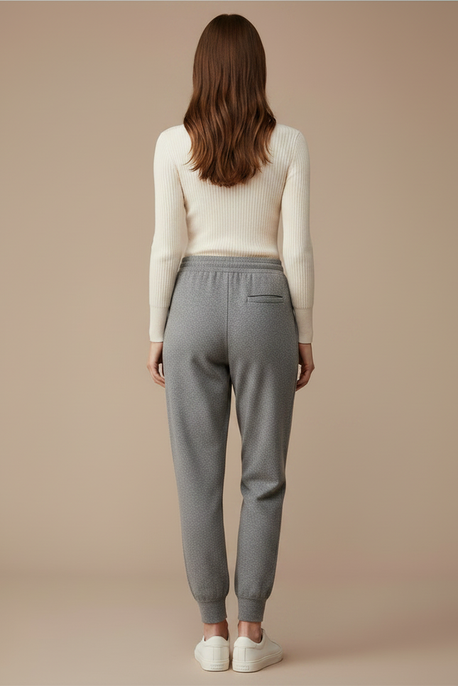 Pantalon Gris Molletonné Confortable Tricoté Femme - vue 2