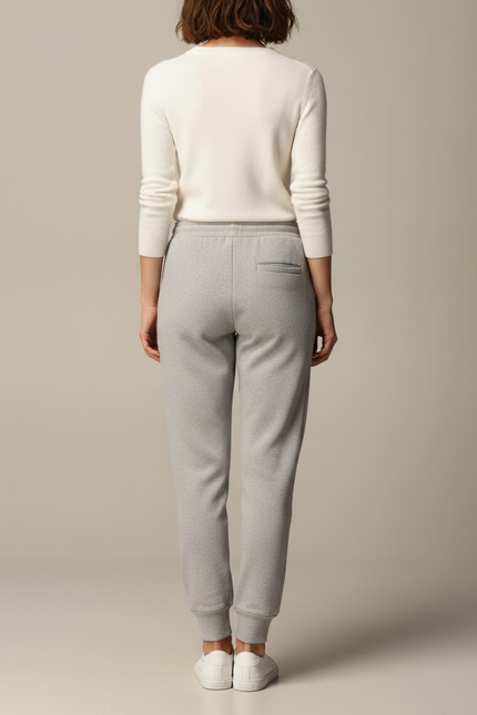 Pantalon Gris Molletonné Cordon PARIS Jogging Femme - vue 2