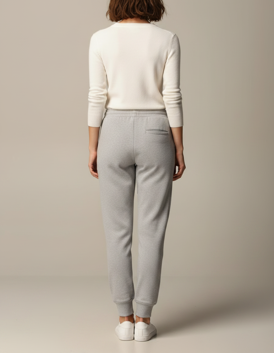 Pantalon Gris Molletonné Cordon PARIS Jogging Femme - vue 2