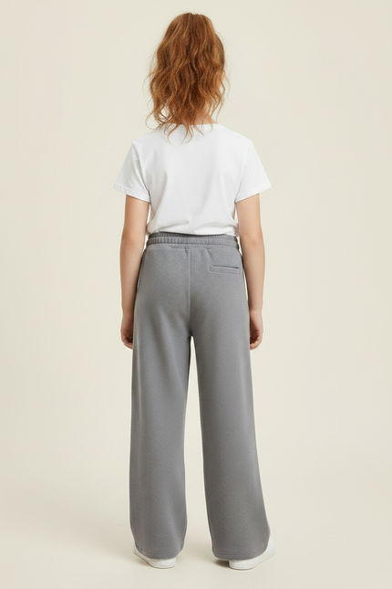 Pantalon Gris Ample Décontracté Confortable Molleton Enfant - vue 2