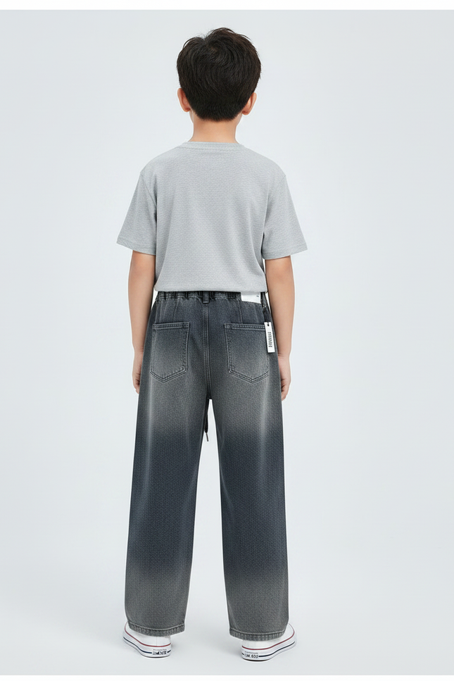 Pantalon Gris Dégradé Ample Denim Garçon - Jean - vue 2
