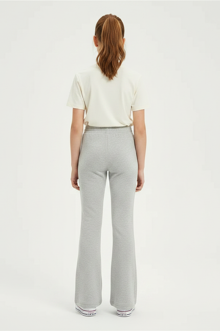 Pantalon Gris Évasé Confortable Décontracté Fille - Molleton - vue 2