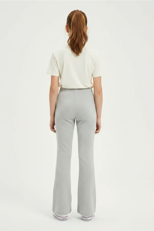 Pantalon Gris Évasé Confortable Décontracté Fille - Molleton - vue 2