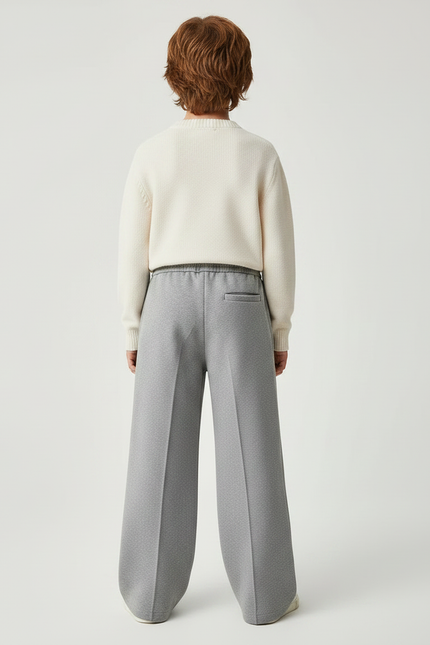 Pantalon Gris Ample Décontracté Molletonné Enfant Sport - vue 2