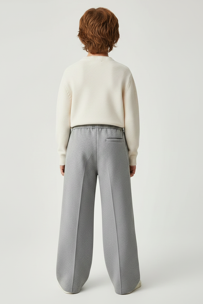 Pantalon Gris Ample Décontracté Molletonné Enfant Sport - vue 2