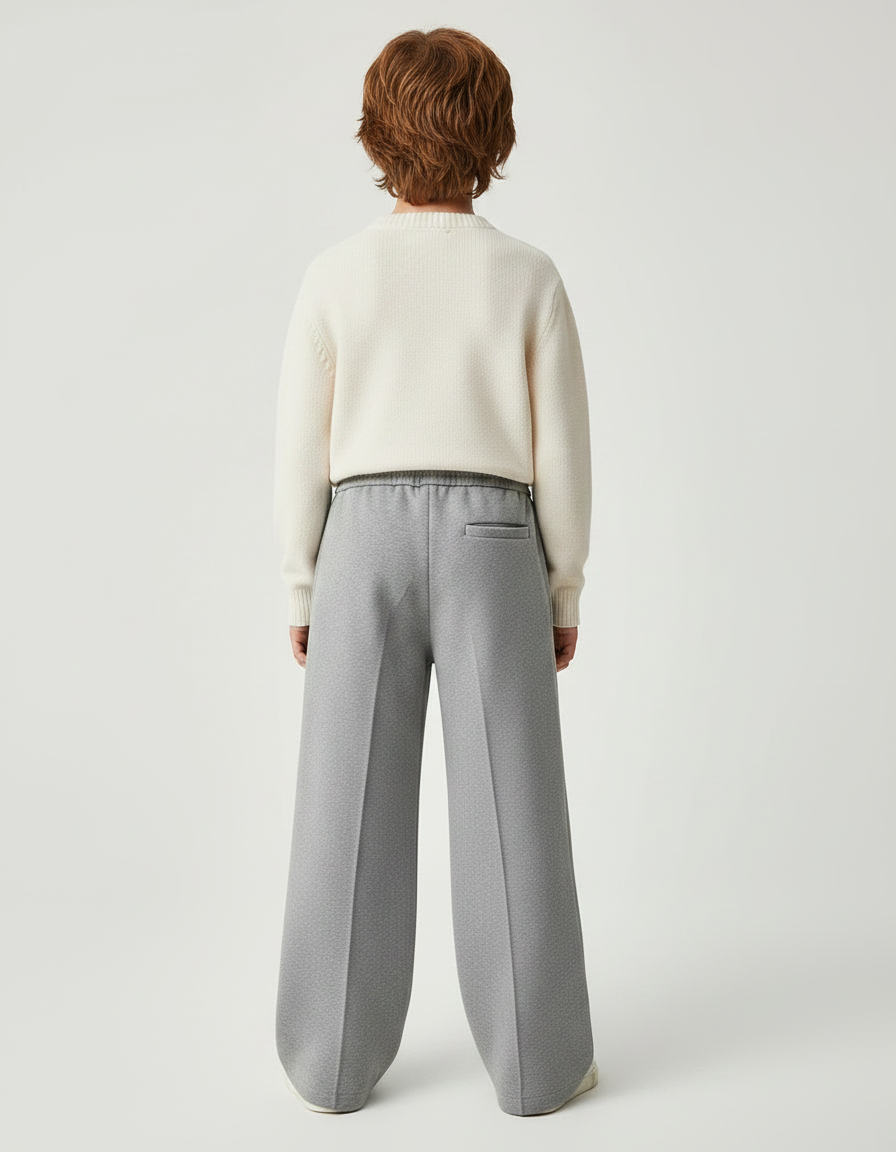 Pantalon Gris Ample Décontracté Molletonné Enfant Sport - vue 2