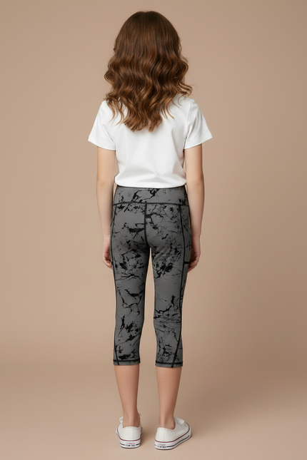 Pantalon Gris Capri Imprimé Sport Fille - Polyester - vue 2
