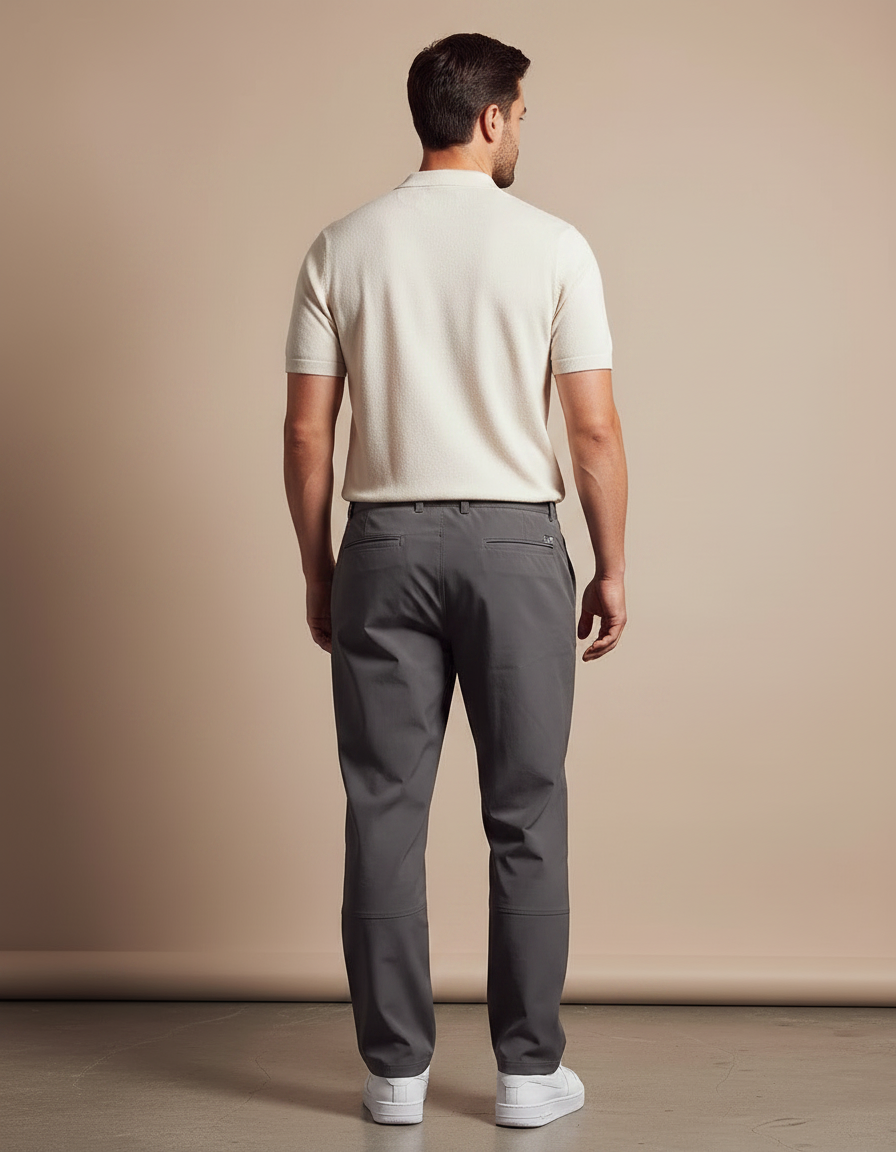 Pantalon Gris Cargo Ample Droit Décontracté Homme - Polyester - vue 2