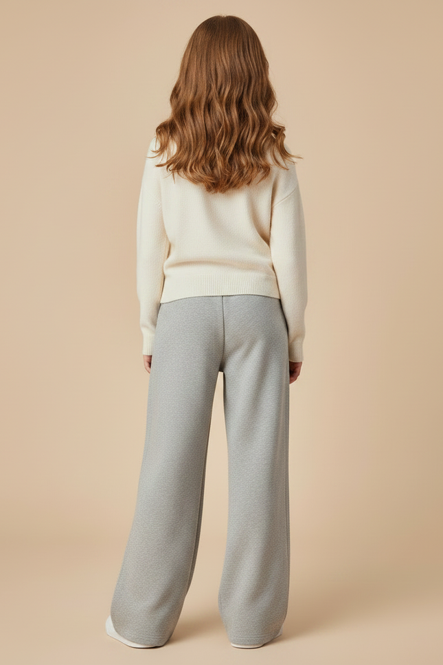 Pantalon Gris Ample Décontracté Confortable Coton - Molleton - vue 2