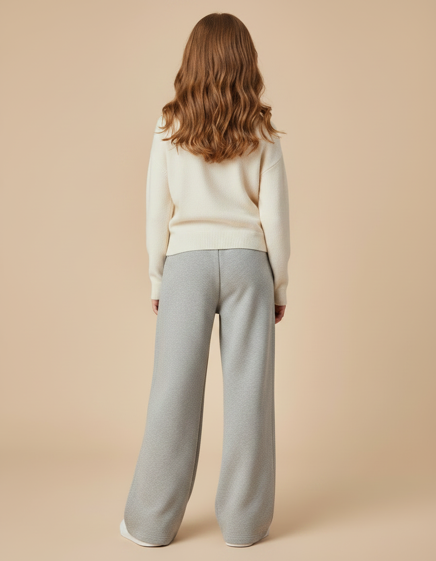 Pantalon Gris Ample Décontracté Confortable Coton - Molleton - vue 2