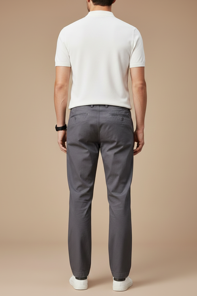 Pantalon Casual Gris - Coton - vue 2