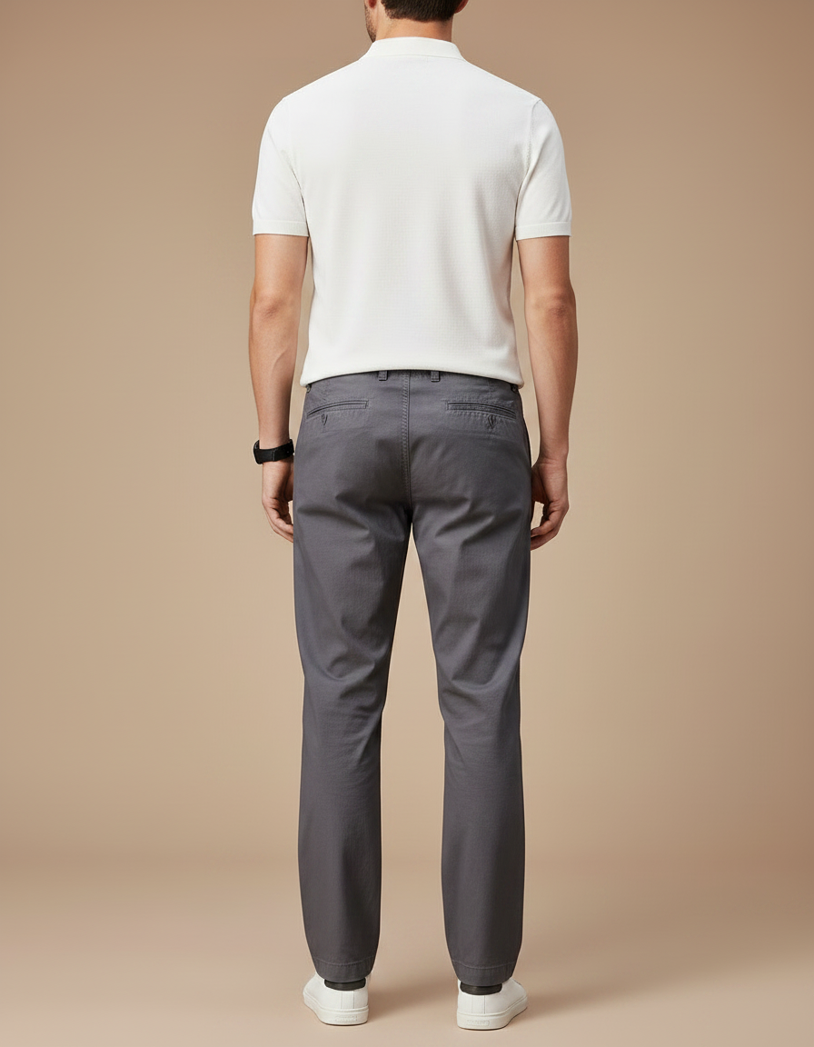Pantalon Casual Gris - Coton - vue 2
