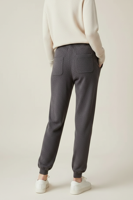 Pantalon Gris Jogging Laine Décontracté Confortable Femme - vue 2