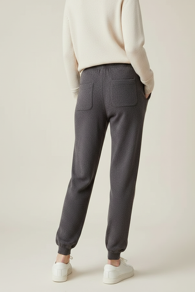 Pantalon Gris Jogging Laine Décontracté Confortable Femme - vue 2