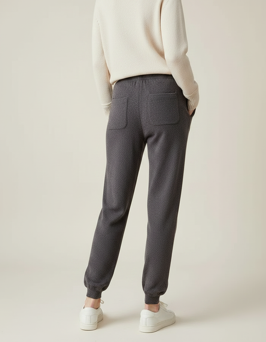 Pantalon Gris Jogging Laine Décontracté Confortable Femme - vue 2