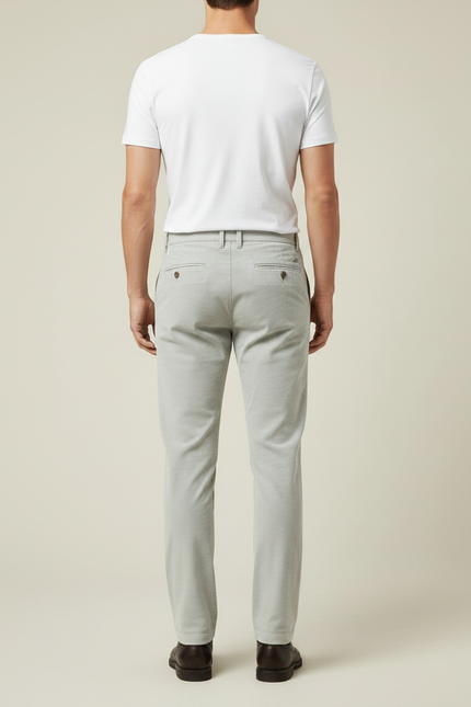 Pantalon Gris Côtelé Slim Décontracté Homme Élégant - Cordé - vue 2