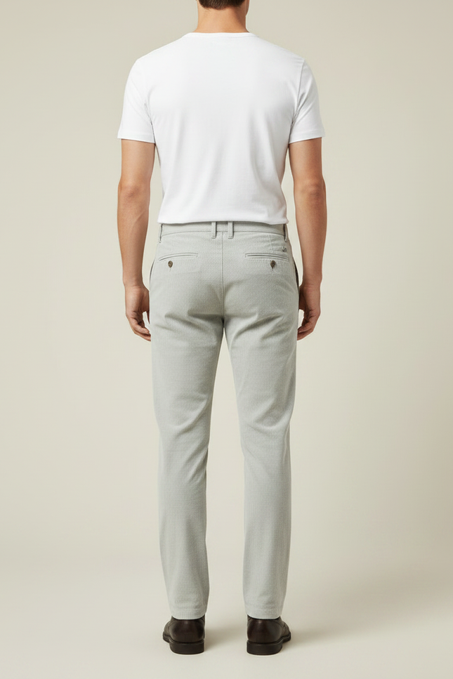 Pantalon Gris Côtelé Slim Décontracté Homme Élégant - Cordé - vue 2