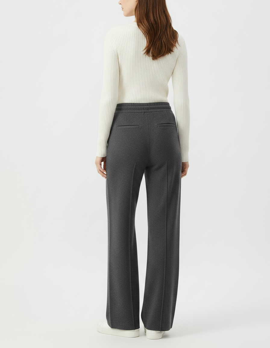 Pantalon Gris En Laine - vue 2