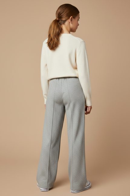 Pantalon Gris Large Molletonné Confortable Fille - vue 2