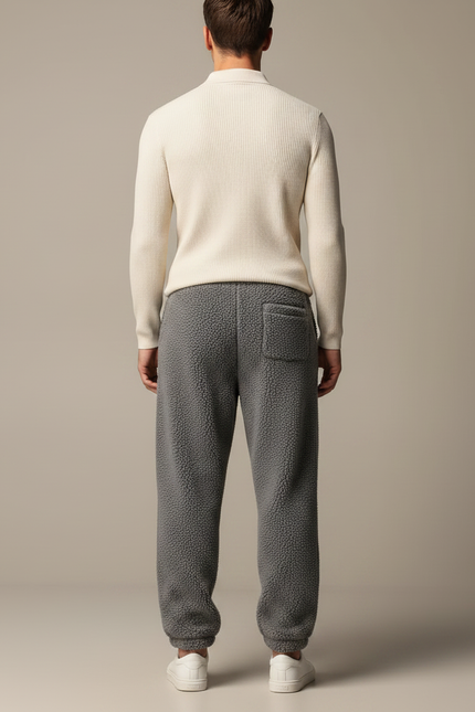 Pantalon Gris Molletonné Confortable Jogger Homme - vue 2