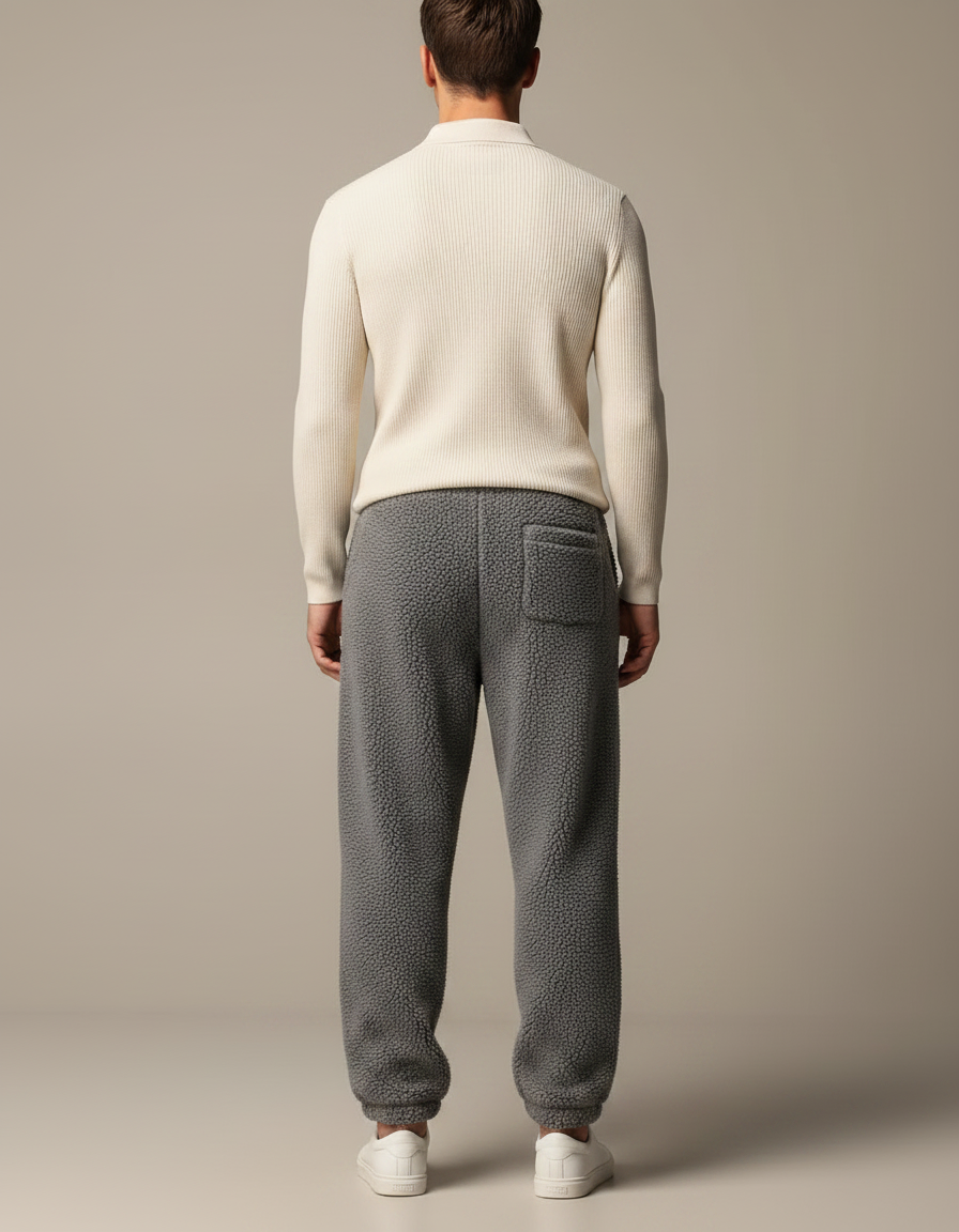 Pantalon Gris Molletonné Confortable Jogger Homme - vue 2