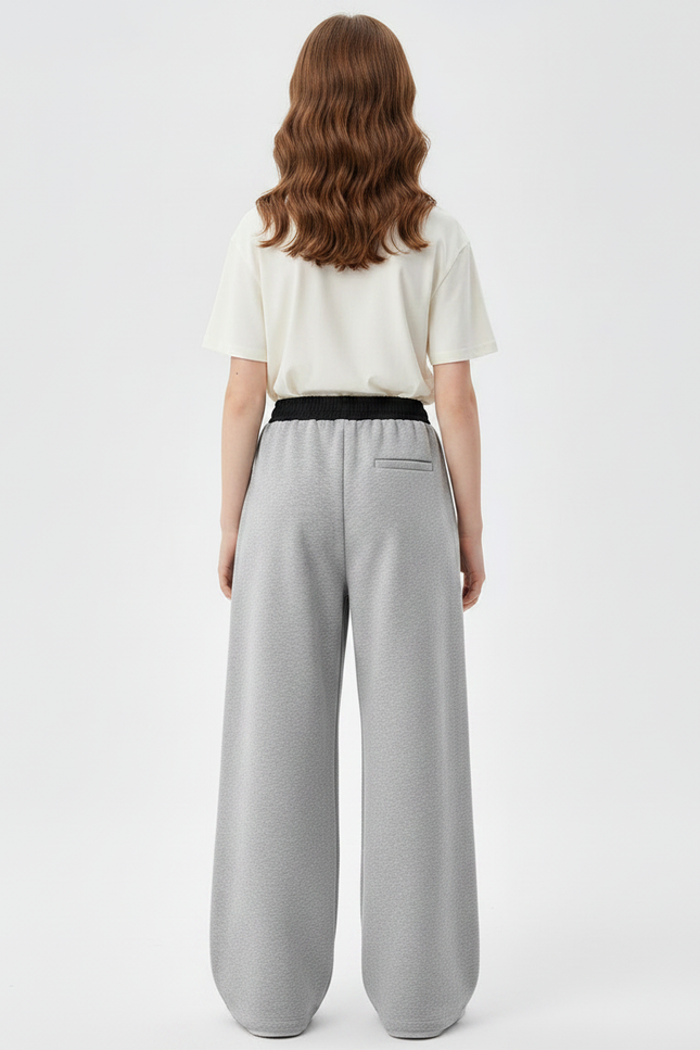 Pantalon Gris Ample Coton Décontracté Fille Sport - Molleton - vue 2
