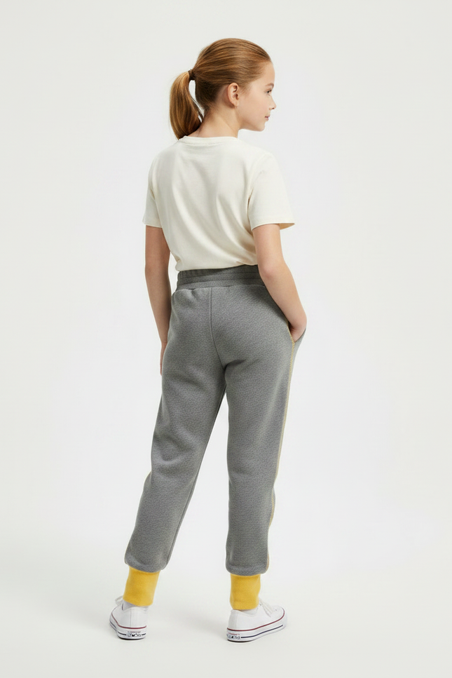 Pantalon Gris Molletonné Sport Décontracté Enfant Coton - vue 2