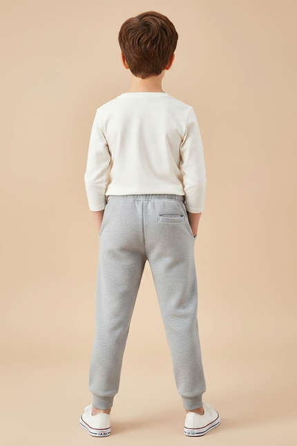 Pantalon Gris Enfant Molletonné Jogging Confortable - vue 2