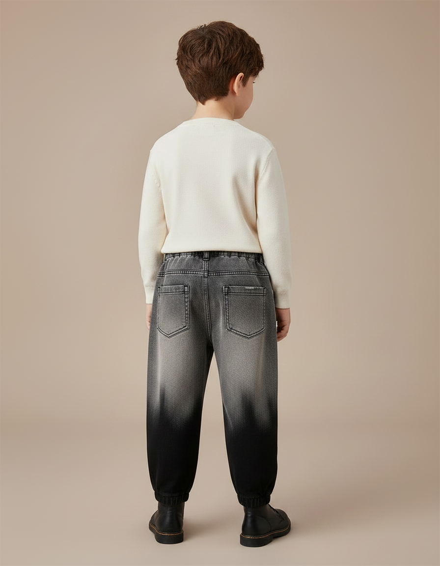 Pantalon Gris Dégradé Ample Décontracté Garçon - Jean - vue 2