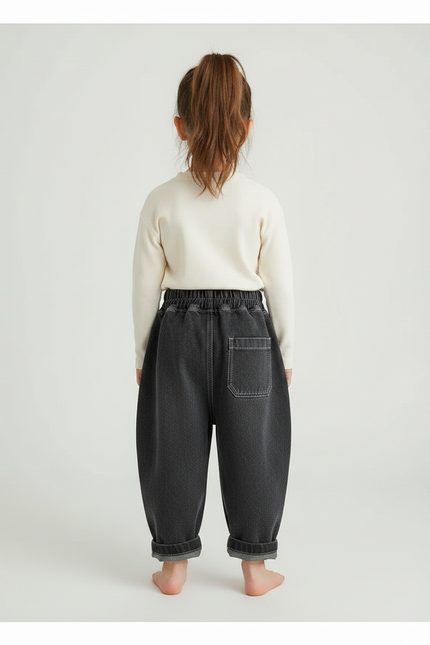 Pantalon Gris Ample Décontracté Denim Enfant - Jean - vue 2