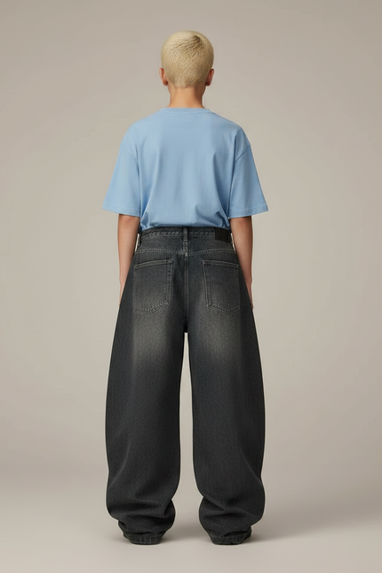 Pantalon Gris Ample Décontracté Urbain Enfant - Jean - vue 2