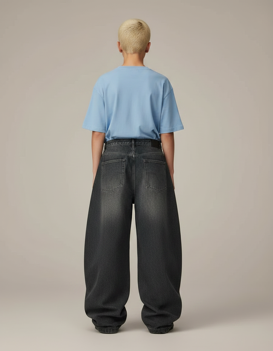 Pantalon Gris Ample Décontracté Urbain Enfant - Jean - vue 2