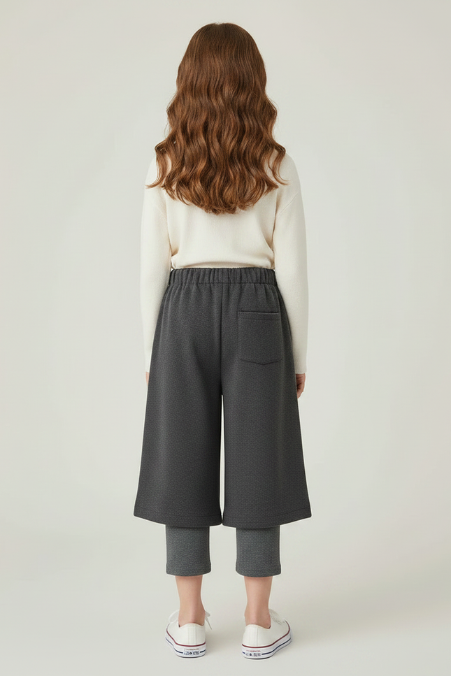 Pantalon Gris Ample Chaud Enfant Hiver Molletonné - vue 2